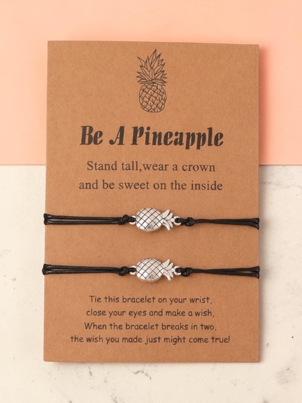 NWT Pineapple Wish Bracelet Set of 2 - Symbol of Friendship & Warmth (NWT)